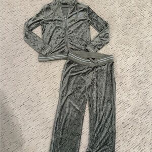 BCBGeneration Olive Velour Tracksuit